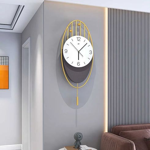 Creative oval shaped pendulum Imported wall clock